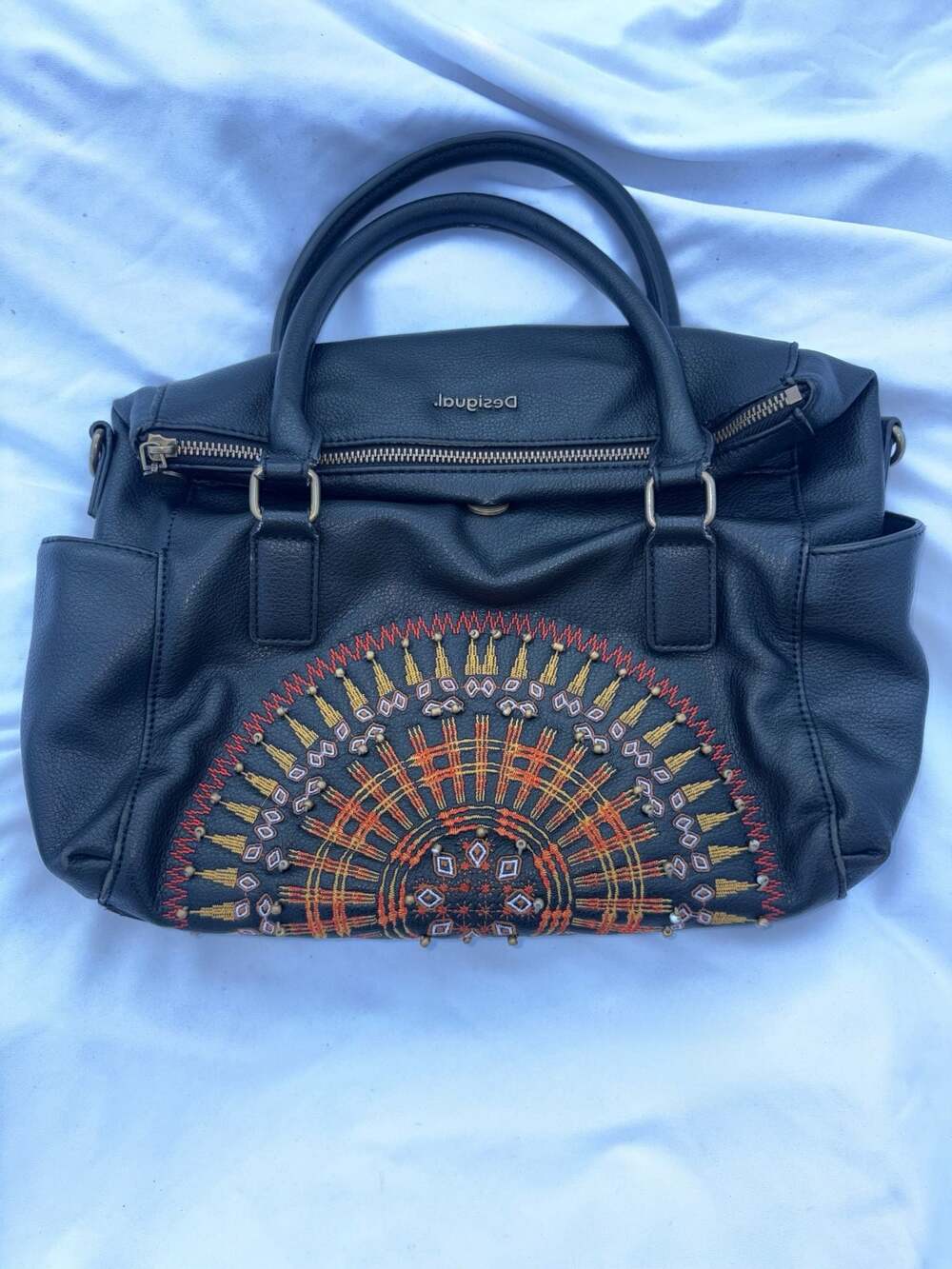 Desigual African Mandala Loverty Embroided Handbag